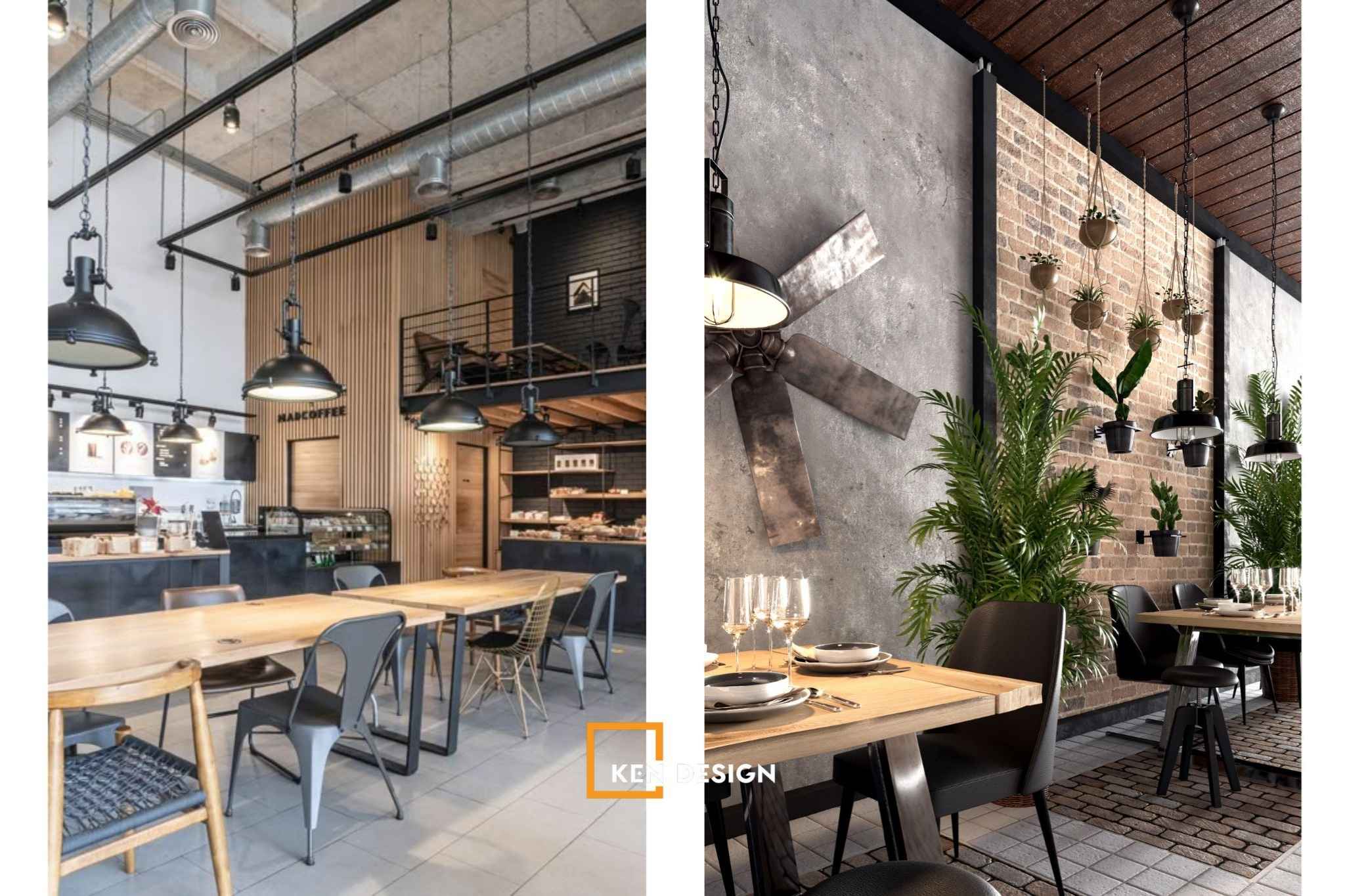 Quán cafe phong cách Industrial